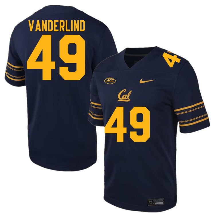 Men #49 Lucas Vanderlind California Golden Bears ACC Conference College Football Jerseys Stitched Sa